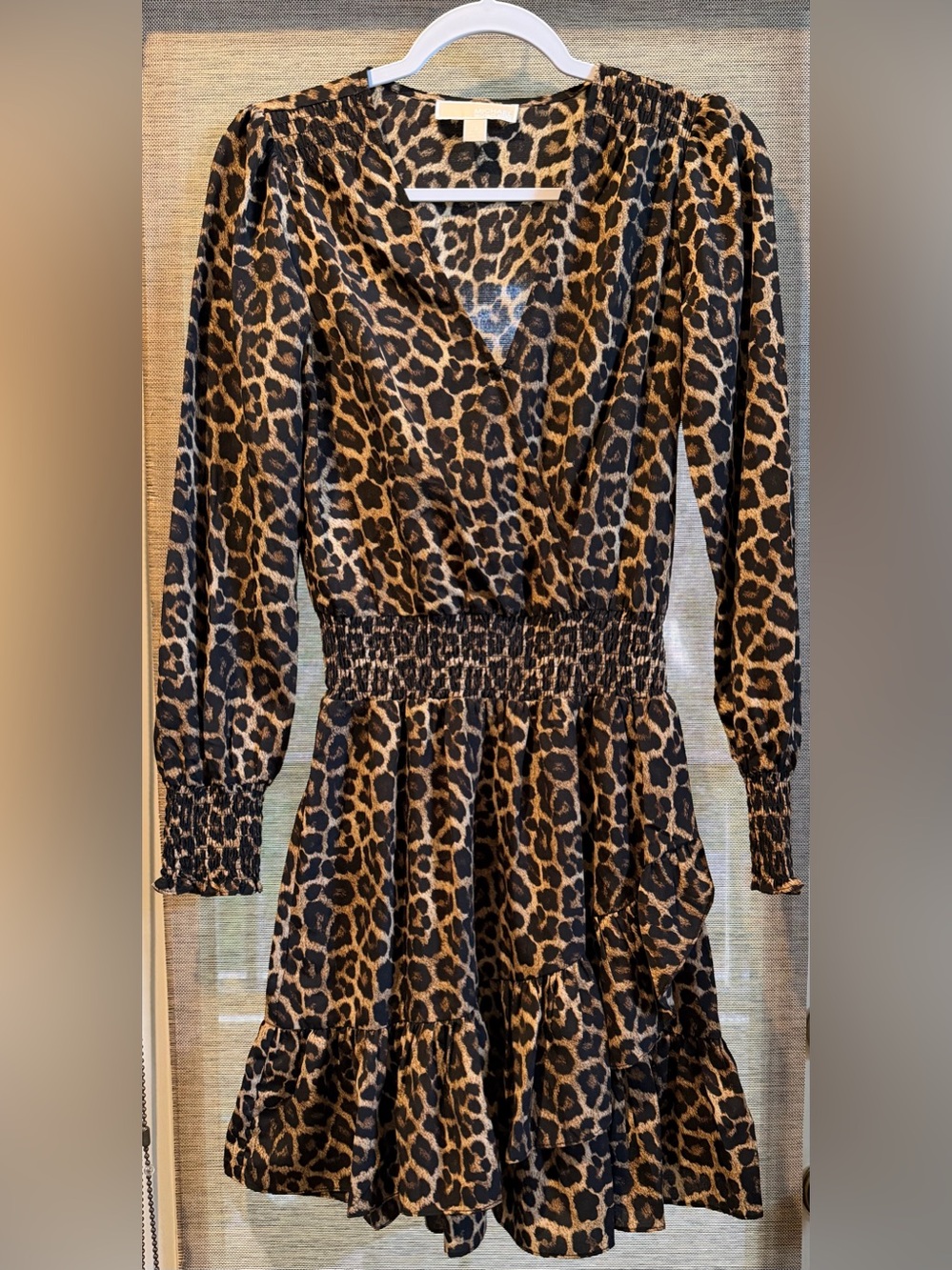 NWT Michael Michael Kors Julia Smocked-Waist Tiered Dress